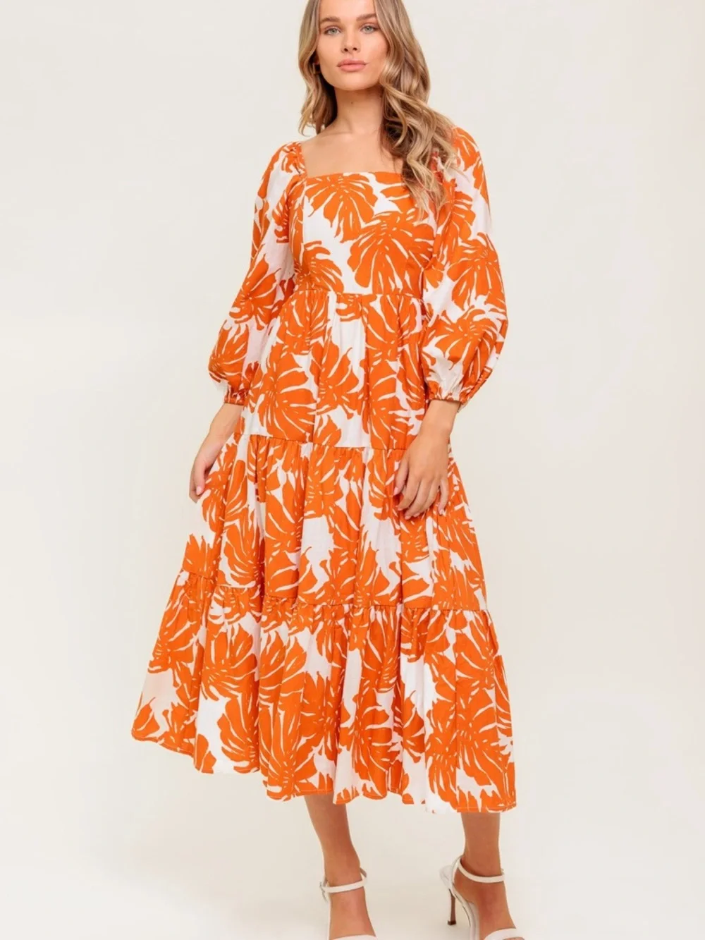 Petal & pup flying tomato palm Leaf Tiered Maxi Dress nwot - Picture 1 of 6